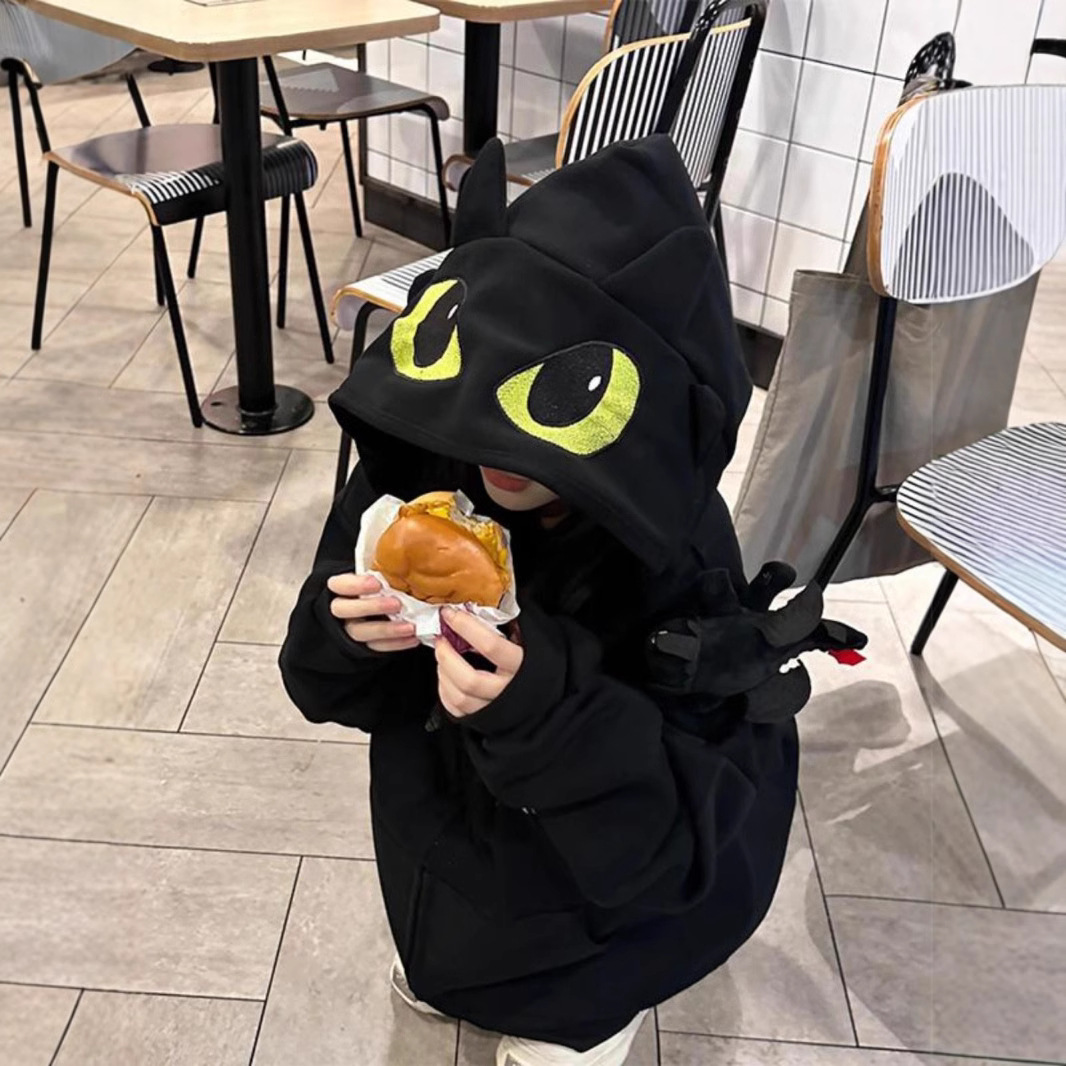 3 차원 치과없는 귀여운 후드 카디건 스웨터 여성의 봄 가을과 겨울 디자인 센스 칼리지 캐주얼 올 매치 재킷