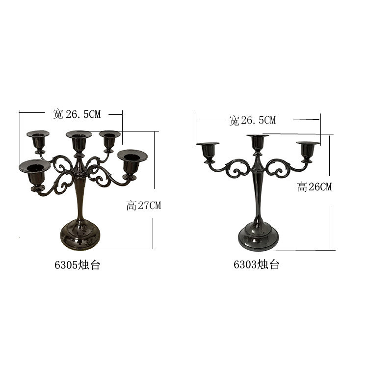 Candelaria europea boda creativa retro mesa de comedor candelabros decoración de boda romántica candelabros de tres cabezas