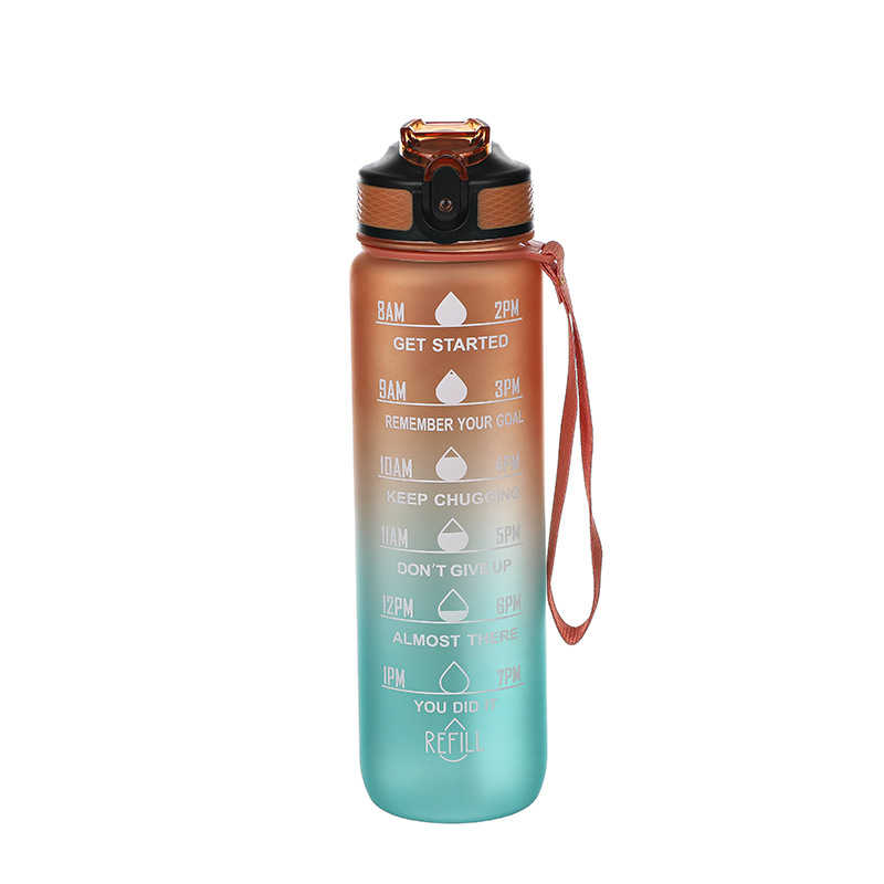 Gran capacidad gradiente de color espacio taza deportes al aire libre botella de agua SK TRITAN rebote cubierta paja taza de agua al por mayor