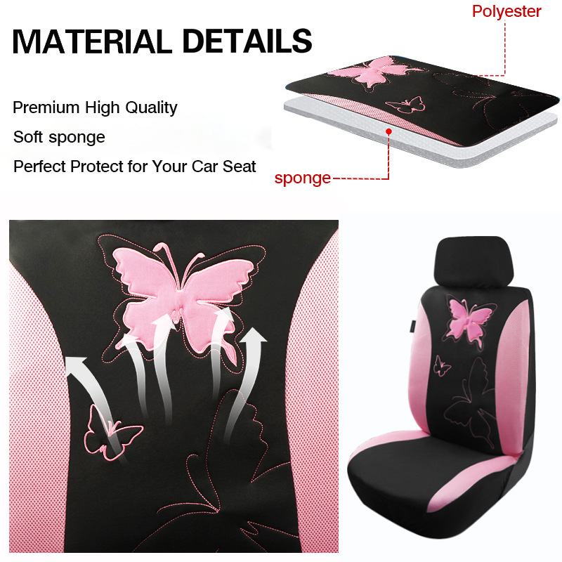Foreign trade car seat covers with butterfly embroidery, suitable for all seasons, popular cross-border foreign trade product on AliExpress and Amazon