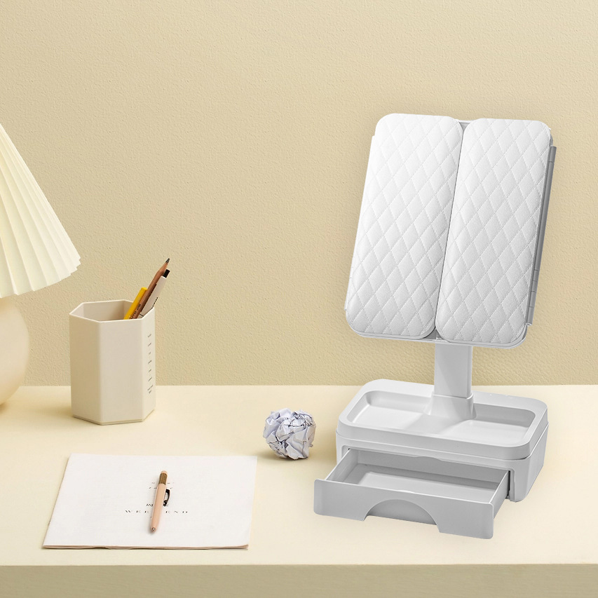 모서리가 둥근 수납형 이중 오픈 다이아몬드 도어 충전형 [서랍 수납형] [화이트]