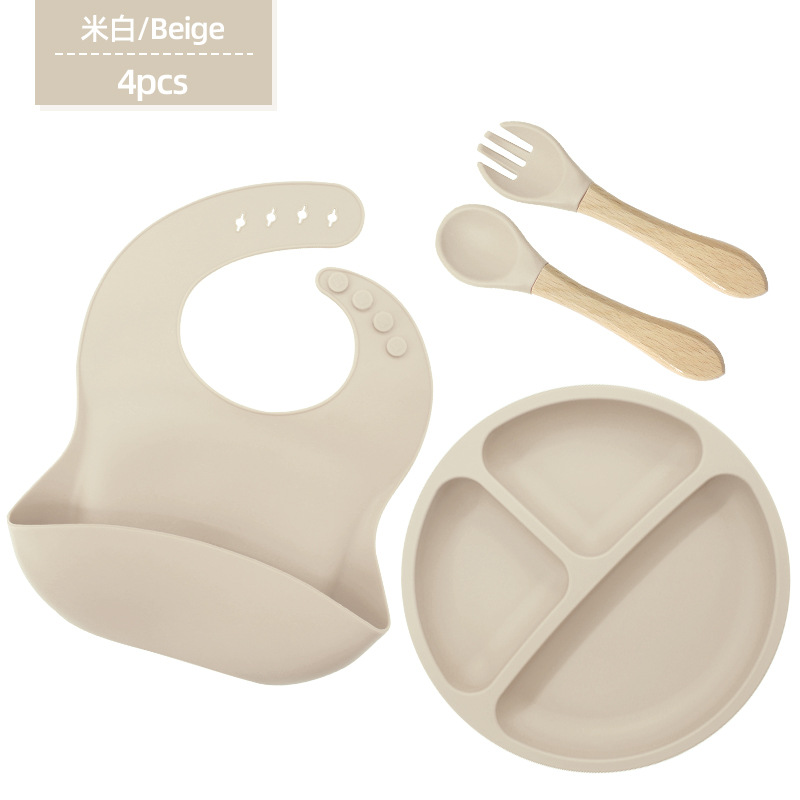 Conjunto de cubiertos de silicona para niños cubiertos de alimentación de grado alimenticio para bebés cubiertos de alimentación integral a prueba de caídas tazón taza de paja