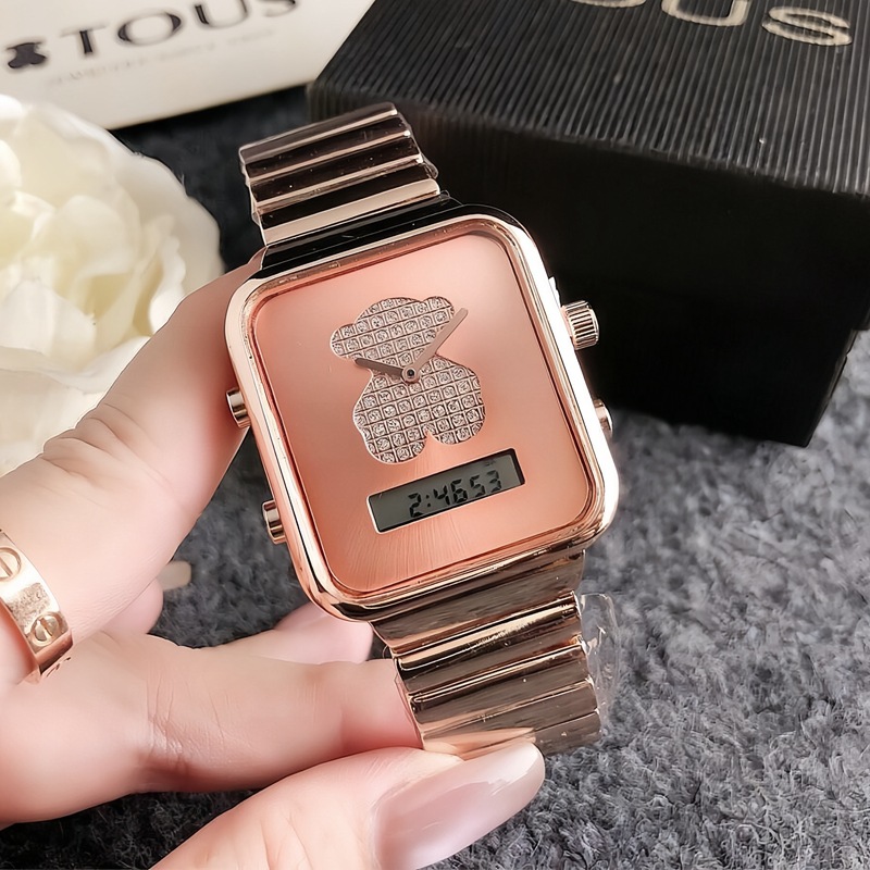 Couple Watches, a Pair of Small Square Watches Set with Diamonds, Waterproof Thin Models, Simple Couple Models, Men's and Women's Watches, Electronic Watches