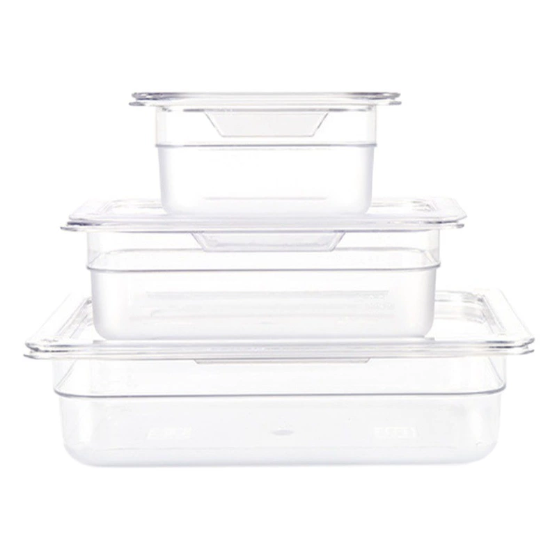 Пластиковая акриловая порционная раковина Прямоугольная Прозрачная с крышкой Видимая пищевая раковина Малатанг Витринный шкаф Посуда Порционная раковина