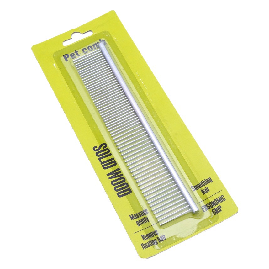 Venta directa de fábrica peine de fila para mascotas peine para perros peine de fila recta peine de aguja de acero inoxidable para mascotas peine de fila de pelo limpio para gatos