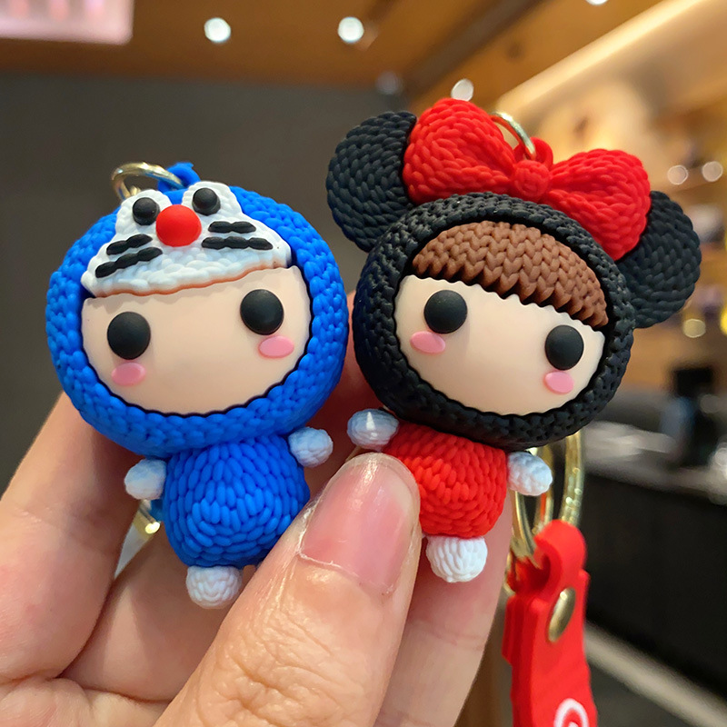 Cordero Minnie llaver adorable gato Dingdong estereoscópio muñeca de silicona colgante pareja bolsa de automóvil colgante regalo