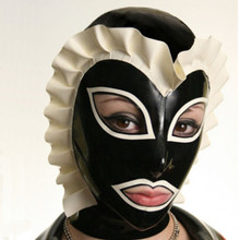 情趣束缚头套黑色面罩乳胶成人情趣成人用品面具latex mask 代发