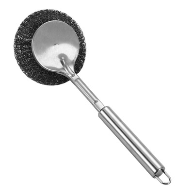 不锈钢锅刷长柄洗锅碗刷厨房清洁钢丝球刷去污刷锅神器不掉丝