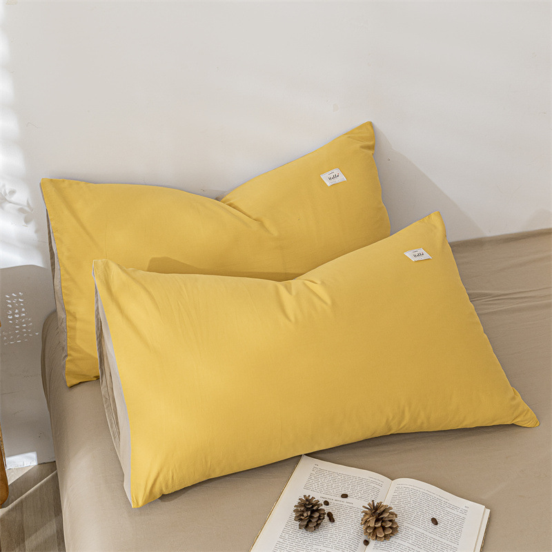 Funda de almohada de algodón lavado de algodón puro, un par de 100 fundas de almohada de algodón, funda interior de núcleo de almohada doble simple de verano 4