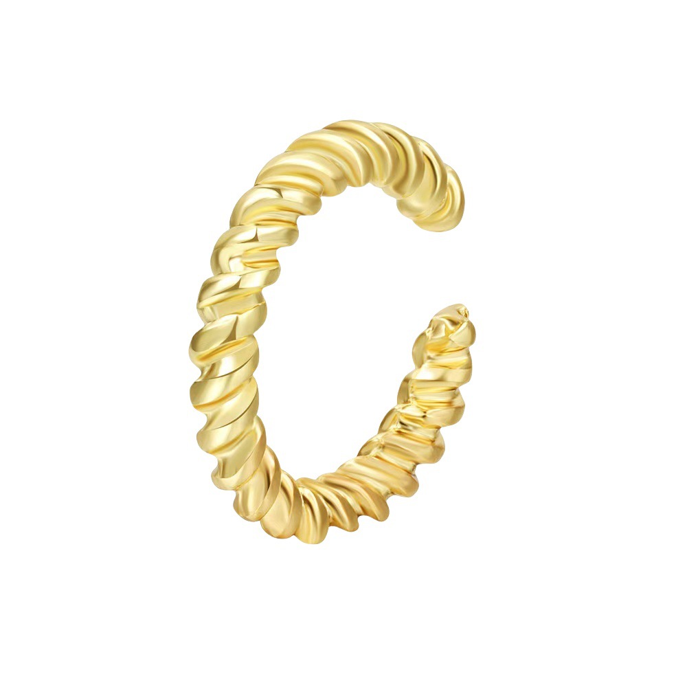 Oredos para damas creativas europeas y americanas Pendientes enrollados en espiral de cartílago no poroso Pendientes de clip de oreja de aleación ajustable para mujer