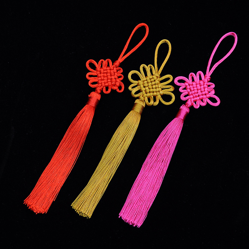 新款简约小号中国结挂件特色礼物送老外节庆装饰垂直流苏吊穗子