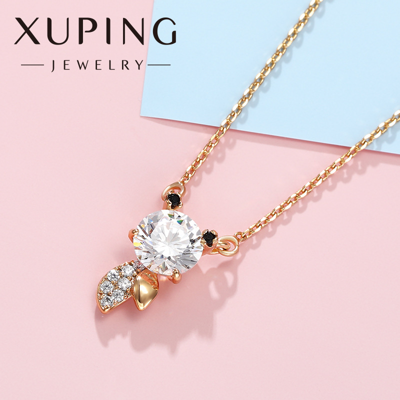 Xuping joyería dibujos animados moda pequeño Goldfish ZIRCON collar femenino plateado 18K oro pequeño pescado colgante joyería al por mayor
