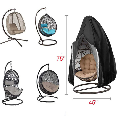 Cross-border Amazon hanging chair eggshell dustproof cover 210D Oxford cloth outdoor swing cover zipper model swing cover