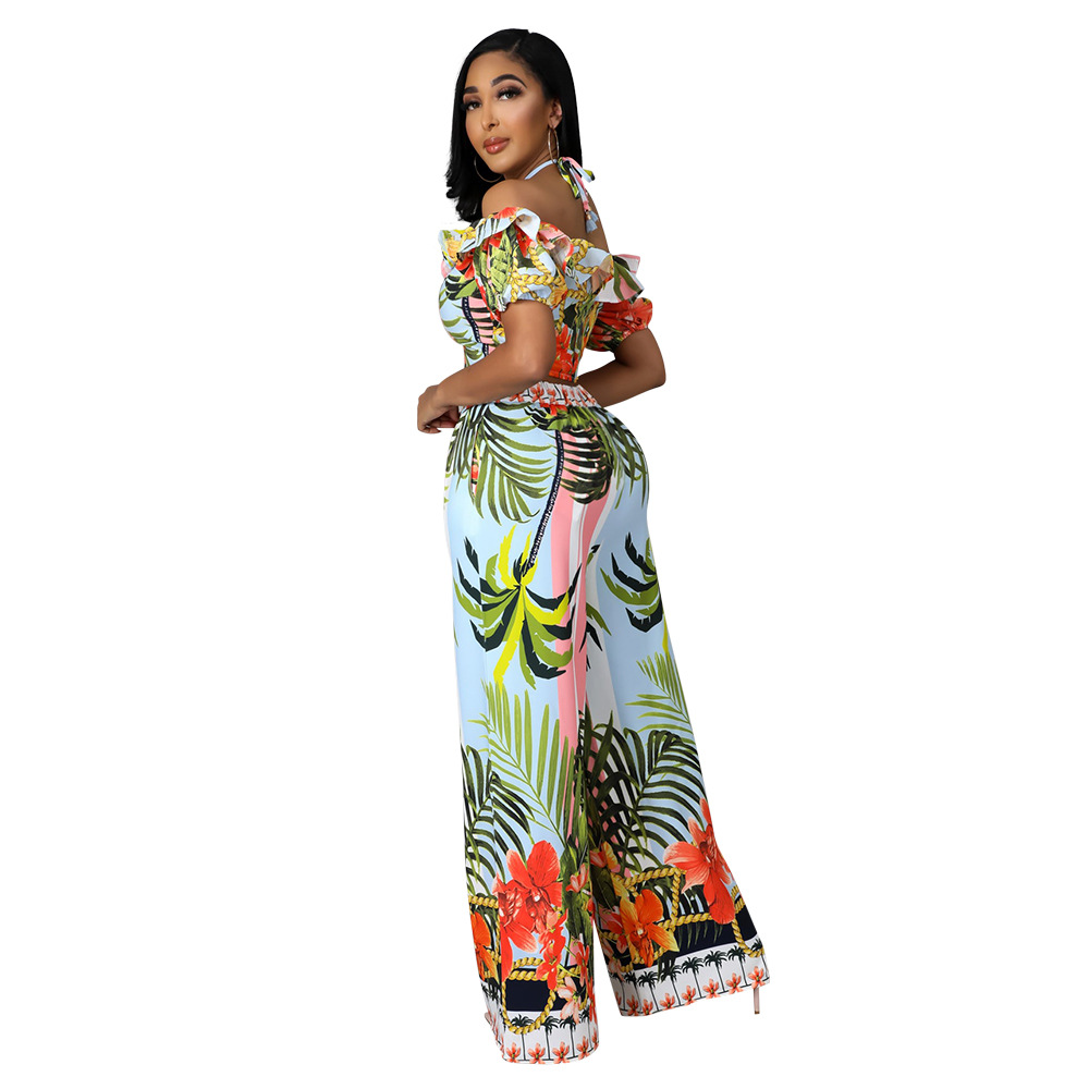 off-neck printed two-piece beach wear NSCYF117390