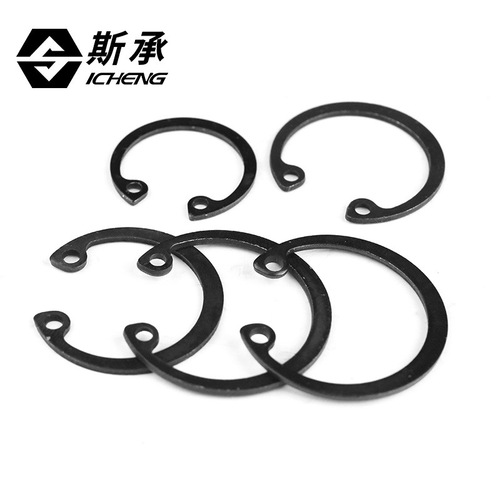 Black hole circlip bearing elastic 50 manganese steel retaining ring GB893 snap ring C-type hole card national standard inner card 8-200