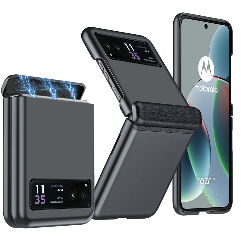 Suitable for Motorola Razr40 mobile phone shell skin-sensitive oil injection leather shell film center shaft hinge Ultra protective cover