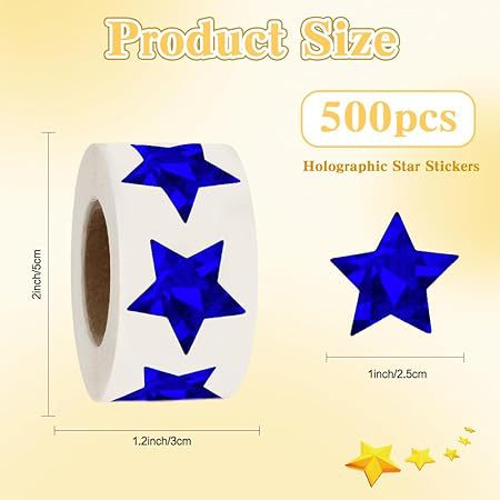 500个蓝色星星贴纸 儿童奖励 学生规划 学校老师办公用品pvc标签