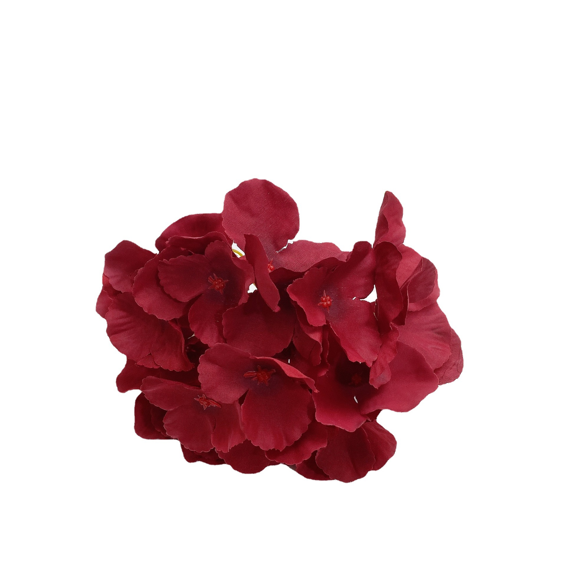 Hortensia de una sola cabeza de boda flor artificial auditorio boda arreglo de flores base hogar Decoración Floral suministro directo de fábrica