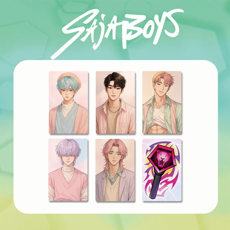 SAJABOYS猎魔男团 小卡 明信片 幸运卡 收藏卡 卡通卡 艾比周边|undefined