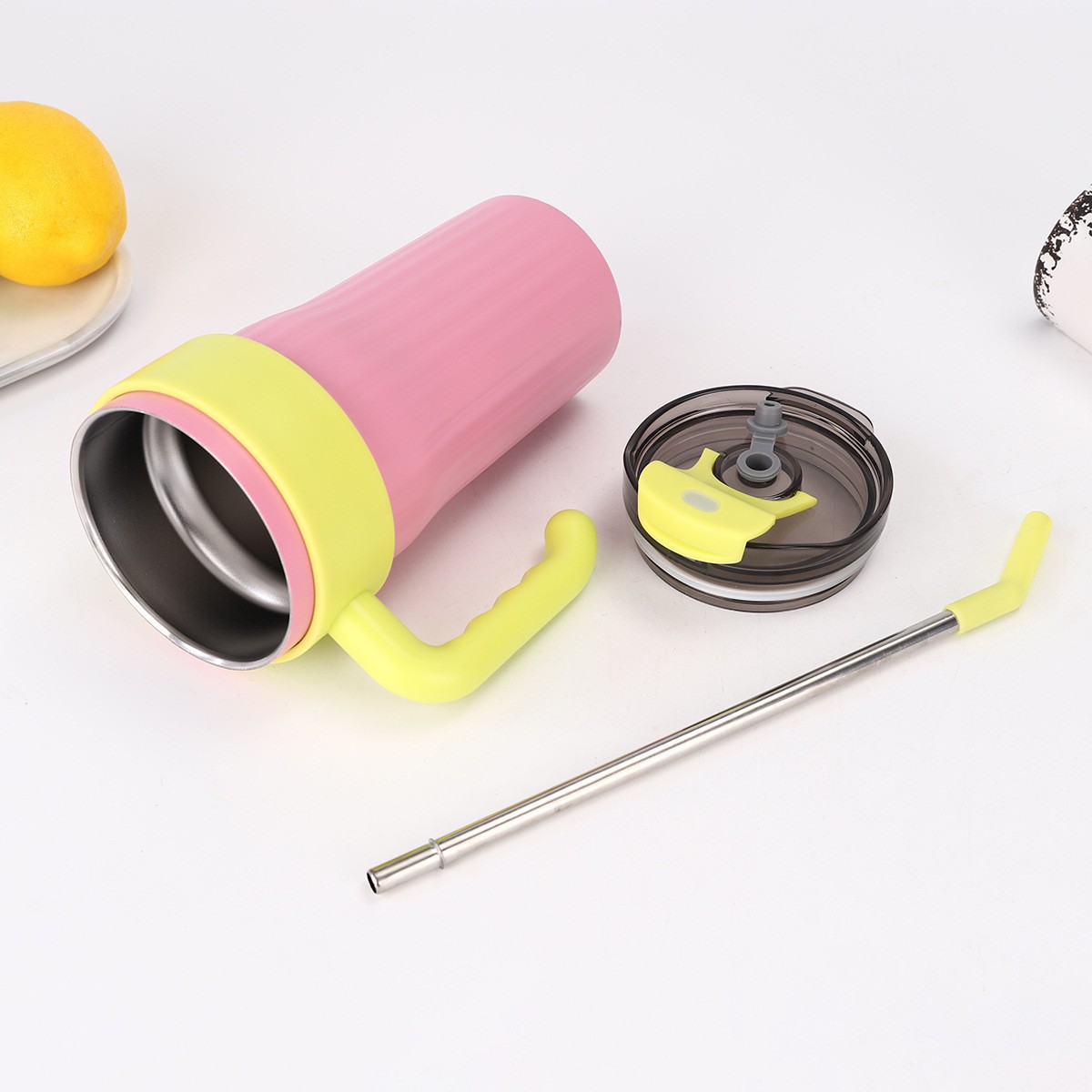 Taza térmica de acero inoxidable grado alimenticio doble pared para café viaje o automóvil