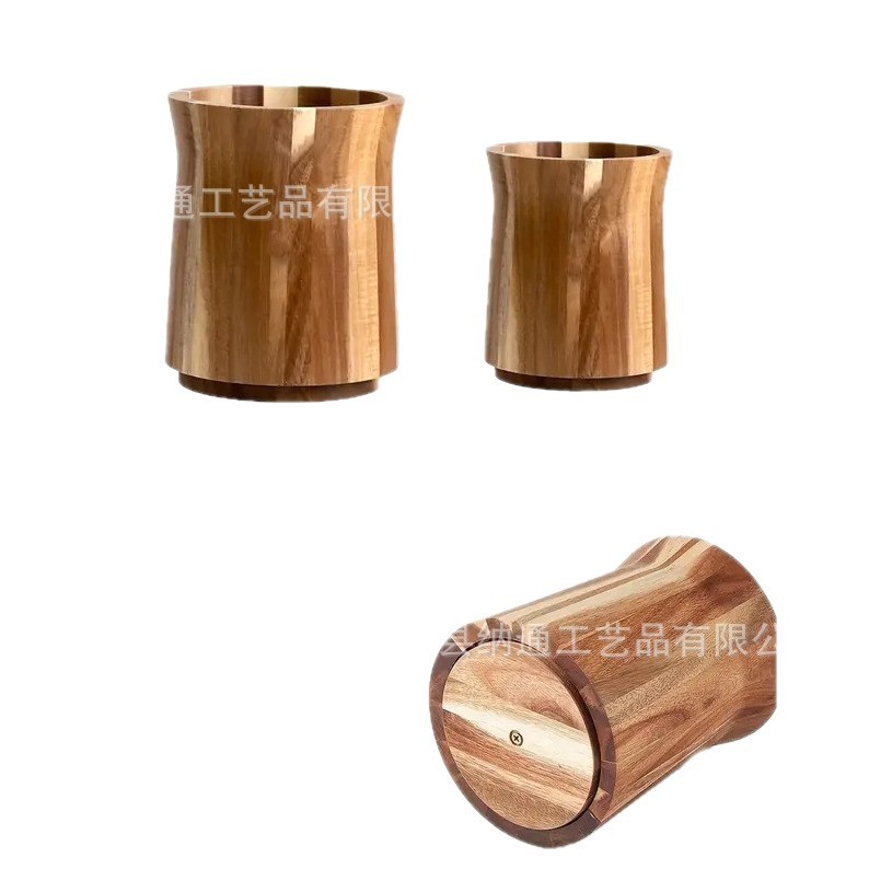 新款相思木筒餐具收纳盒家用厨房工具整理架收纳盒木质厨具收纳罐|undefined