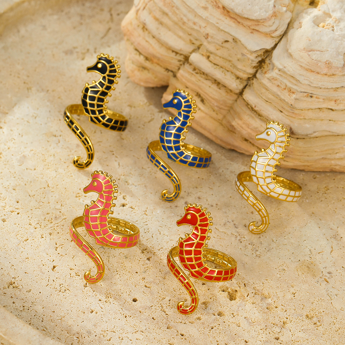 6g Weight 0.03µm-0.05µm Gold Plating Thickness PVD Coated Gold Plating Process Real Gold Plated Plating Material Rings Classification One Size Ring Size 1 Piece Quantity Party, Street Occasion 304 Stainless Steel Material Hippocampus Pattern Women's Gender Beach, Simple Style Style Waterproof Non Tarnish, Plating Craft PVD Coated Real Gold Plated Hippocampus 304 Stainless Steel Beach Simple Style Waterproof Non Tarnish Rings 1