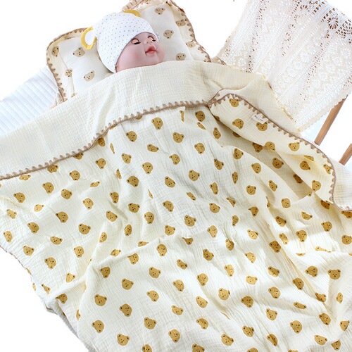 110*1104 four-layer marshmallow children's quilt colorful cotton ins style baby gauze bath towel multi-functional blanket