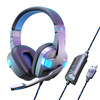 Cross -border hot selling chicken PS5 wired headset gaming computer USB headphones wearing e -sports hair light headset wholesale