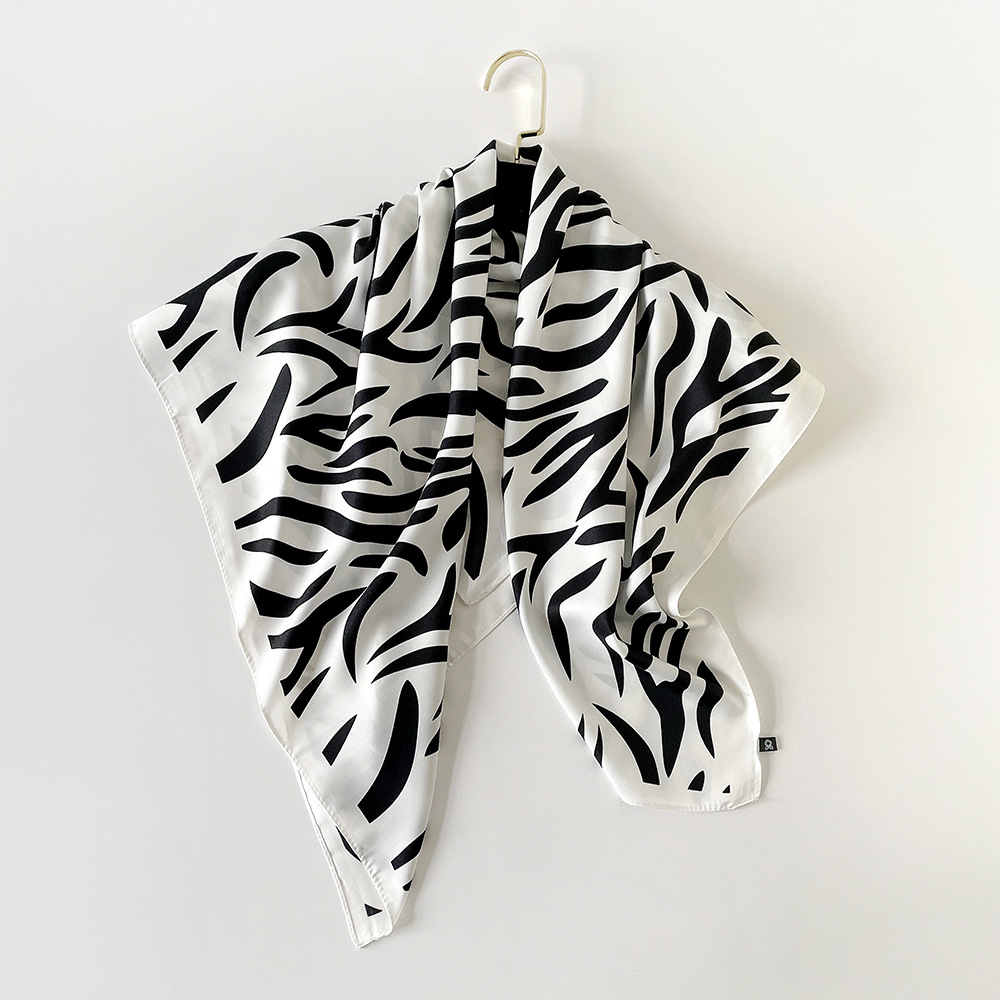 Large Silk Square Scarf For Women Animal Print Luxurious Hijab_voghion.com