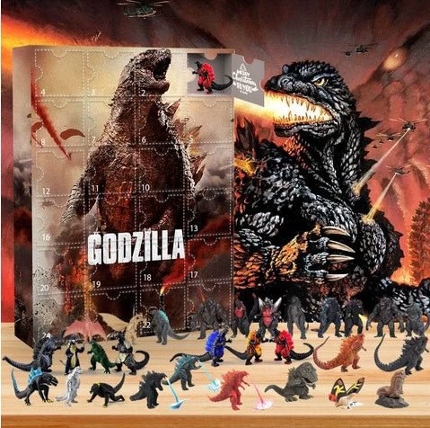 Рождественский календарь Godzilla Settlement на 2024 год, игрушка в виде слепого базового ящика