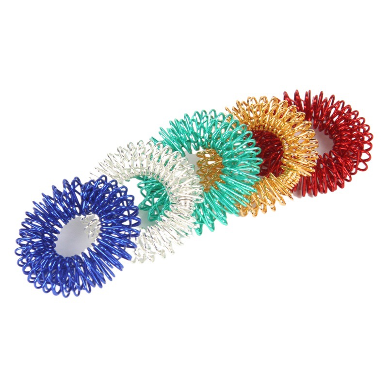 Mini anillo de masaje de dedo de descompresión de resorte anillo de masaje dedo masajeador multicolor mini anillo de resorte anillo de masaje juego de descompresión