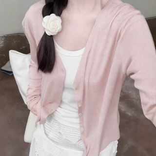 粉色防晒开衫2026外套女罩衫外搭防晒衣薄纱上衣2026春款防晒衣