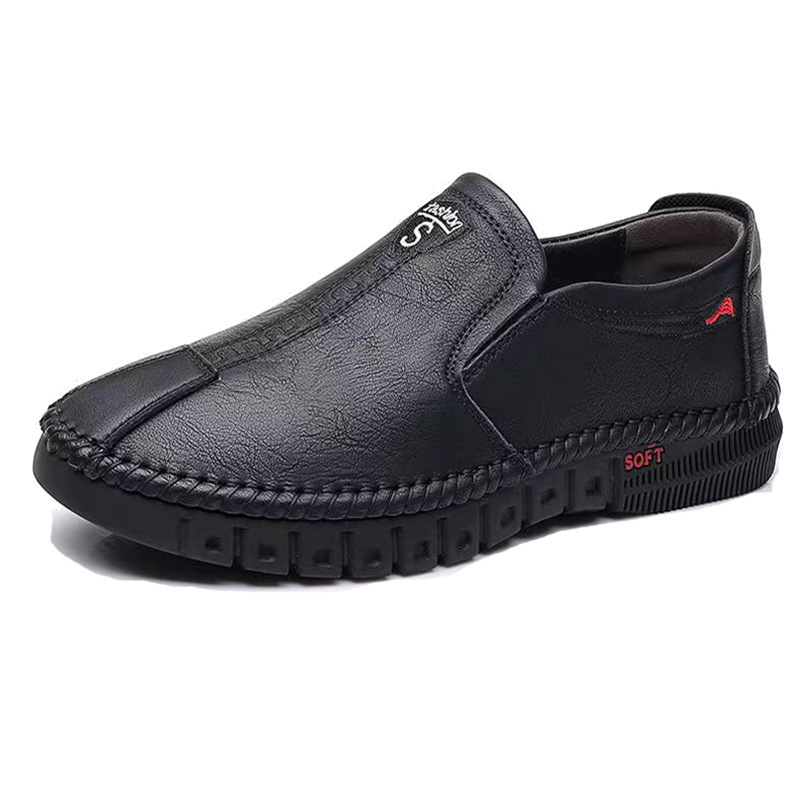 Zapatos de cuero sin cordones para hombre, zapatos de conducir con suela blanda para negocios, zapatos casuales versátiles para hombre, zapatos cómodos sin cordones para hombre al por mayor image 6
