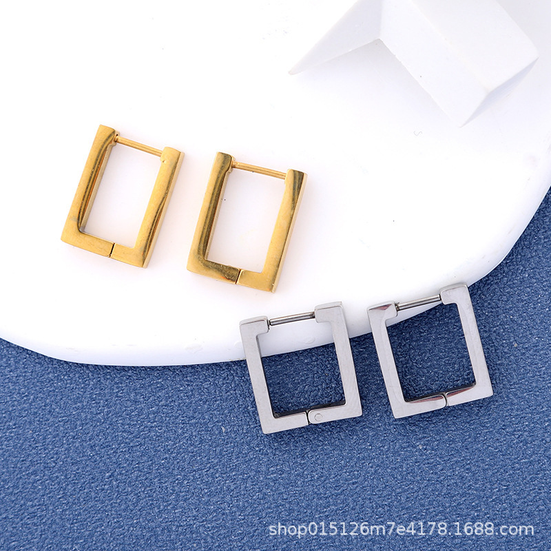 fashionable geometric universal trend earrings stainless steel for…