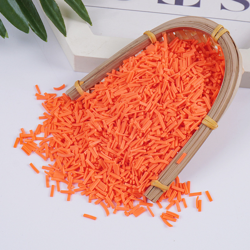 PVC软陶片胡萝卜条diy手工拉面碗配件迷你厨房过家家小食材玩具
