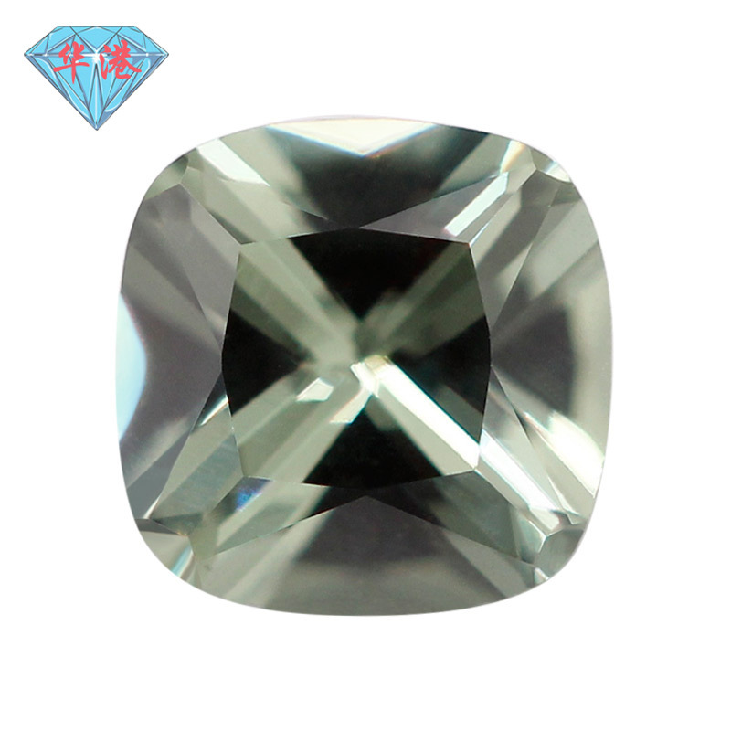 Huagang Gem Fertilizer Square 149# Green Spinel Bare Stone Artificial Spinel Gem Jewelry Green Main Stone Wholesale