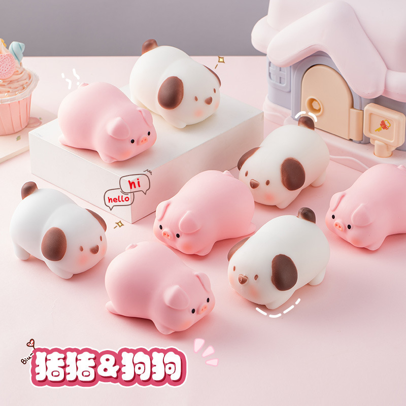 Cute Animal Stress Relief Toys, Squishy Dog and Pig Squeeze Toys for Students, Wholesale Factory Direct Cute Animal Stress Relief Toys, Squishy Dog and Pig Squeeze Toys for Students, Wholesale Factory Direct