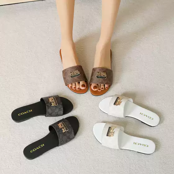 Fashion Flat Beach Sandals for Women — Casual Slip-On Simple One-Strap Slides for Daily Wear