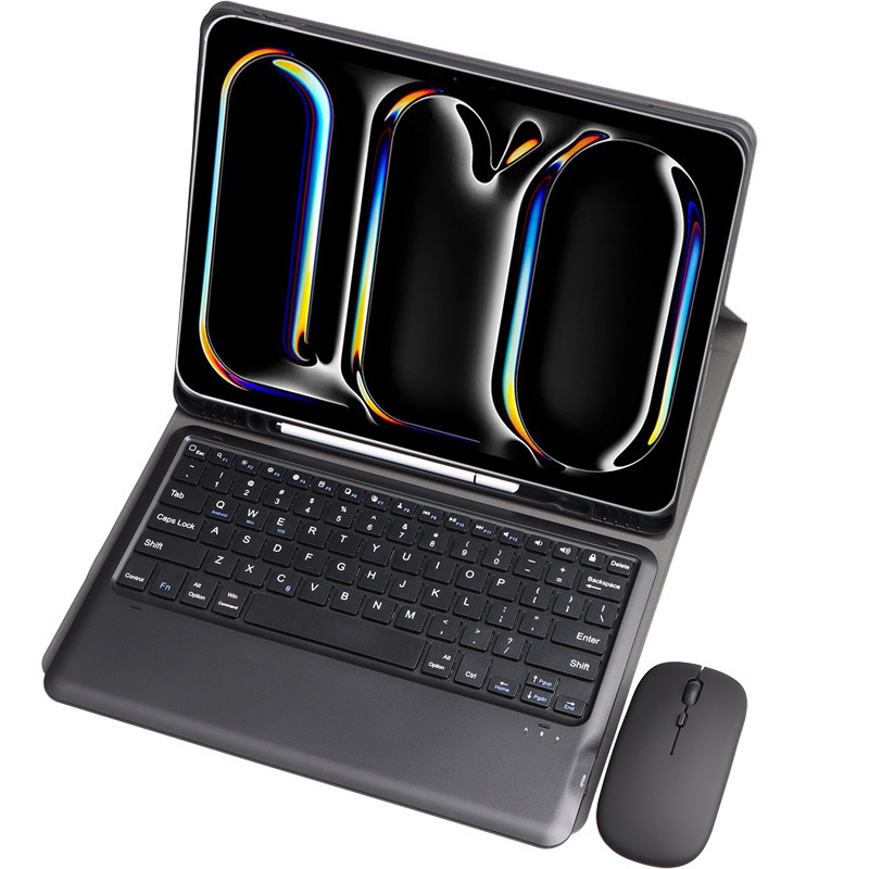 Suitable for iPad Pro 12.9 Protective Case Air13 Bluetooth Keyboard with Pen Slot Full Edge Silicone Soft Case