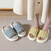 Japanese slippers platform, footwear for beloved, cotton and linen, soft sole, wholesale