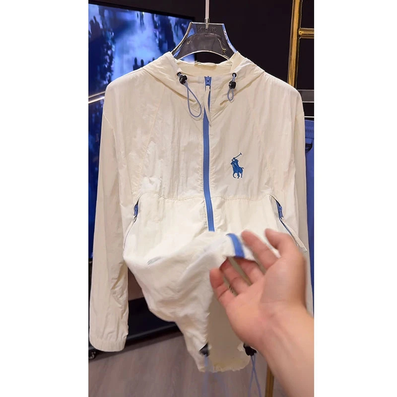 [High Quality] Light Luxury Casual Men's Jacket 2025 Summer New Big Brand Embroidery Contrast Color Hooded Jacket