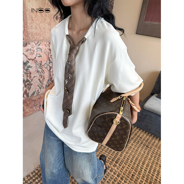 New on 8.13: INSS "Retro Lazy" Tie Short-Sleeve T-Shirt for Women, Loose Fit, Slimming, Niche Top 80055 New on 8.13: INSS "Retro Lazy" Tie Short-Sleeve T-Shirt for Women, Loose Fit, Slimming, Niche Top 80055
