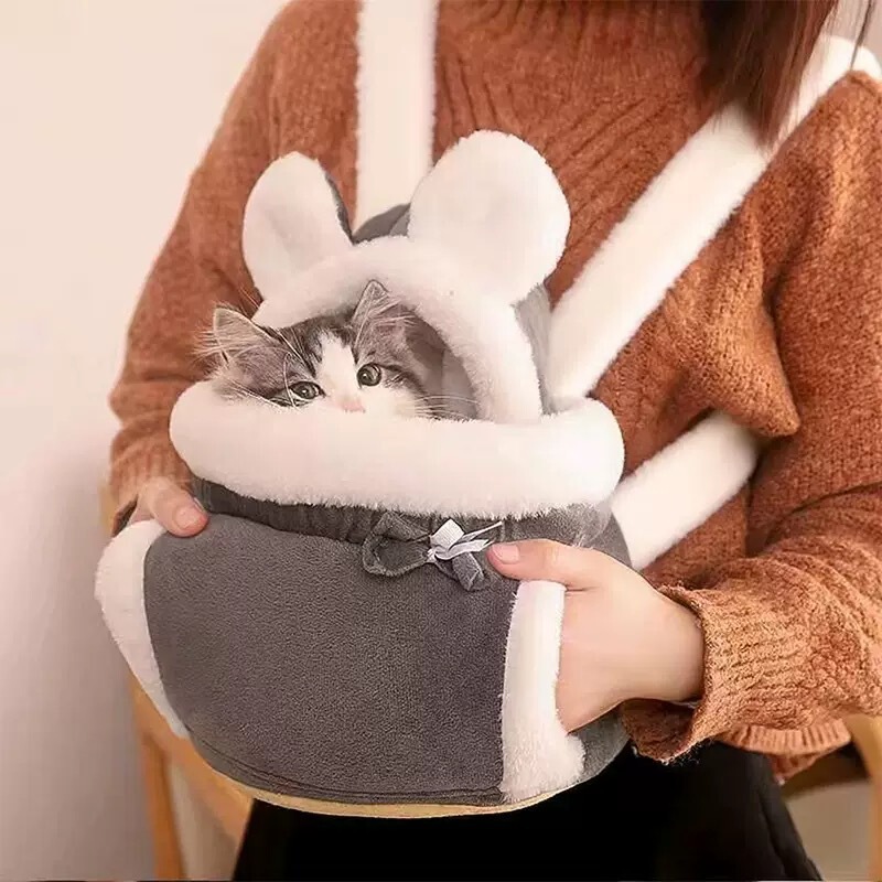 Cat Carrier Bag for Teddy and British Shorthair, Portable Chest Carrier for Dogs and Cats, Warm Travel Bag, Pet Backpack, Fleece Winter Cat Carrier Bag for Teddy and British Shorthair, Portable Chest Carrier for Dogs and Cats, Warm Travel Bag, Pet Backpack, Fleece Winter