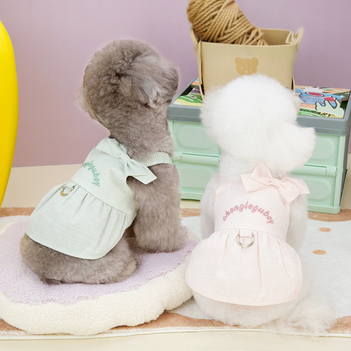 24 летняя тонкая динамичная юбка в Корейском стиле для собак с поводком для собак, юбка для домашних животных, оптовая продажа с фабрики, одежда для собак