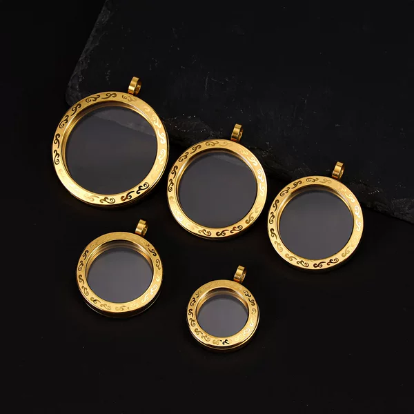 Mountain Spirit Money Pendant Titanium Steel Protective Case Cinnabar Auspicious Cloud Fortune Box Bagua Stainless Steel Copper Coin Case