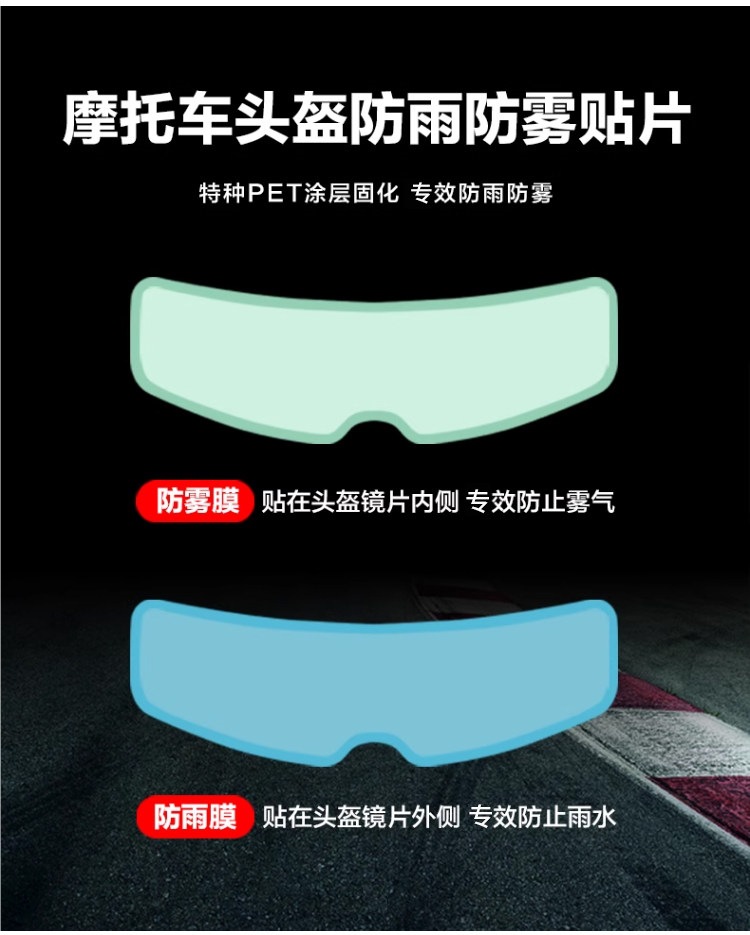 Helmet Anti-Fog Film for Autumn and Winter Motorcycle and Electric Vehicle Full-Face Helmets, Large High-Definition Lens, Universal Rainproof Gadget, Others