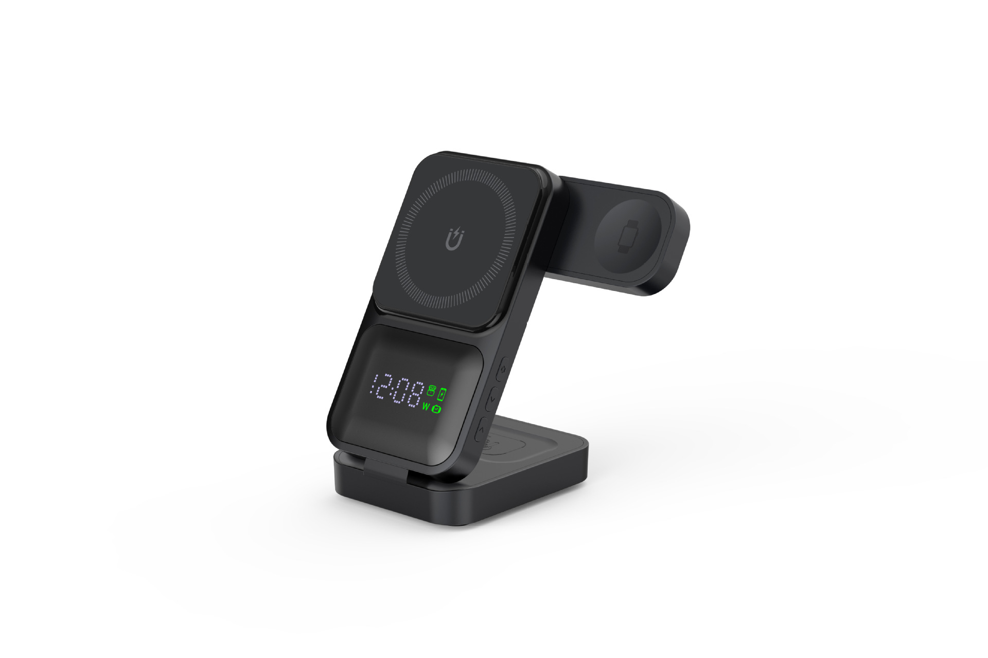 Cargador Inalámbrico Plegable Magnético 4 en 1 con Carga Rápida para Teléfono Móvil y Auriculares