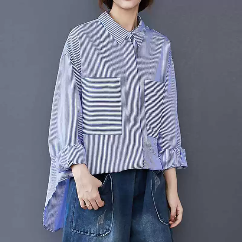 Spring colored long-sleeve, shirt, trend of season, loose fit