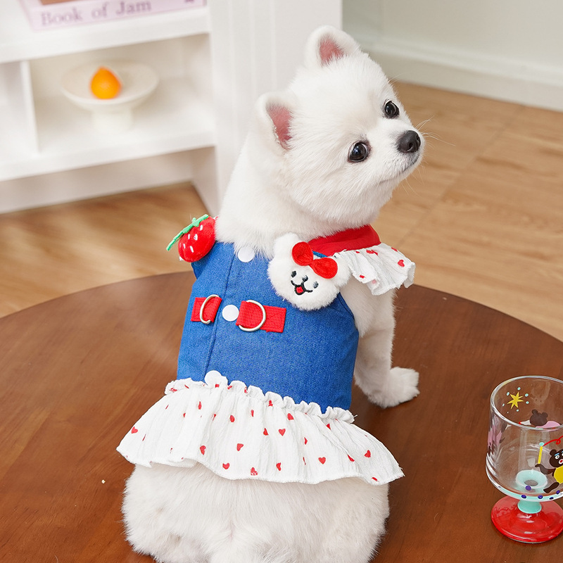 ペットの犬用ハーネス、猫、中小型犬用服、テディビション、ポメラニアン、カウボーイ人形ドレス|undefined