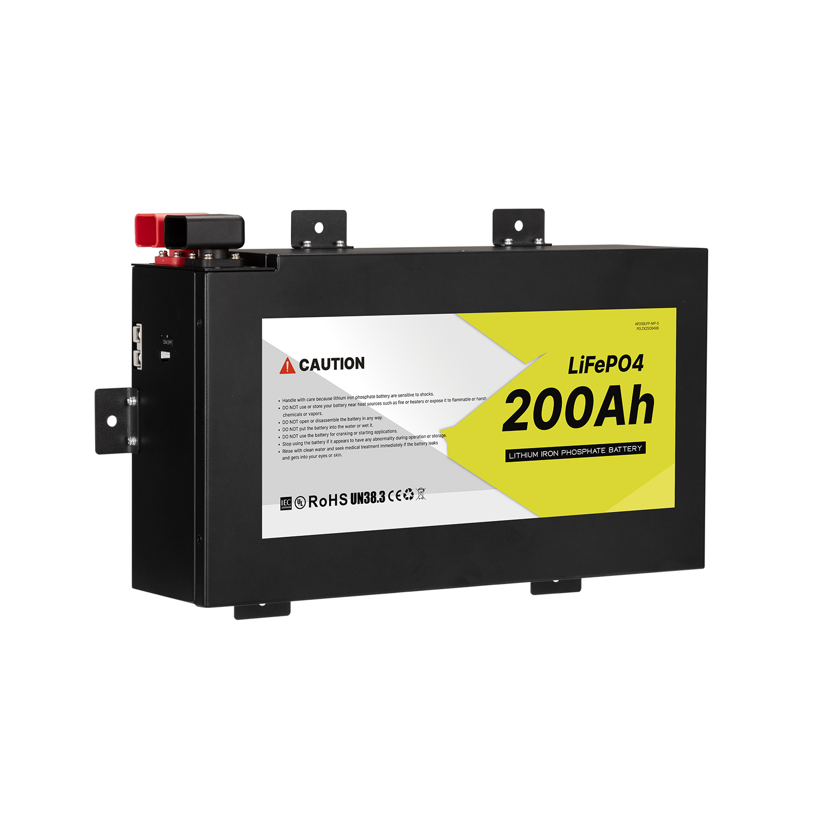 APP控制房车用超薄型易安装省空间12V 200AH磷酸铁锂电池